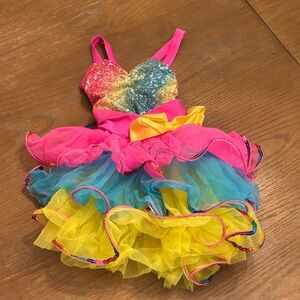 Weissman Sparkling Pink and Blue Kids Dance Costume